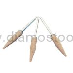 Cotton fiber mounted points type F  Ø6 x 27 x 3