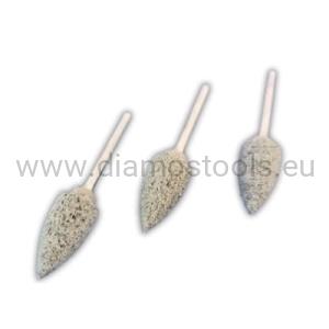 Non-woven aluminium oxide and silicon carbide mounted points - type F