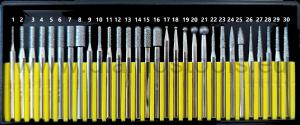 Precision diamond cutters DS-30 set of 30 pcs. 